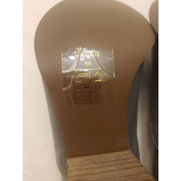 Chelsea Crew Jackie VINTAGE Womens Size 36 (5-5.5) Grey Front Tie Up Chunky Heel - Picture 7 of 12